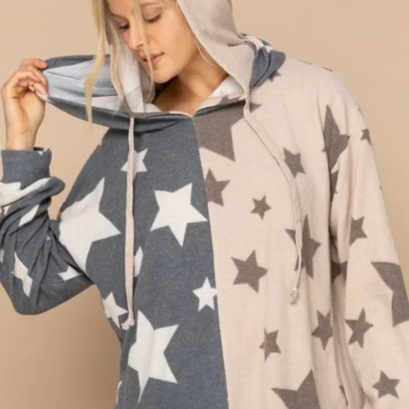 ODDI Mismatched super soft cozy Star Sweater - Picture 2 of 8